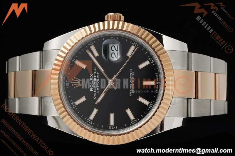 Rolex - Datejust 126331 41mm 904L Gain Weight Oys Flt RG/SS Blk/Stk ARF SH3235