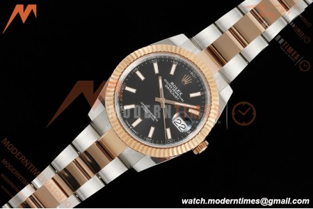 Rolex - Datejust 126331 41mm 904L Gain Weight Oys Flt RG/SS Blk/Stk ARF SH3235