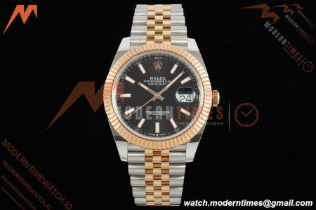 Rolex - Datejust 126331 41mm 904L Gain Weight Jub Flt RG/SS Blk/Stk ARF SH3235