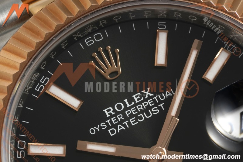 Rolex - Datejust 126331 41mm 904L Gain Weight Jub Flt RG/SS Blk/Stk ARF SH3235