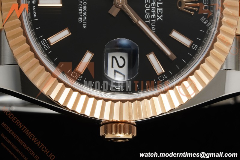Rolex - Datejust 126331 41mm 904L Gain Weight Jub Flt RG/SS Blk/Stk ARF SH3235