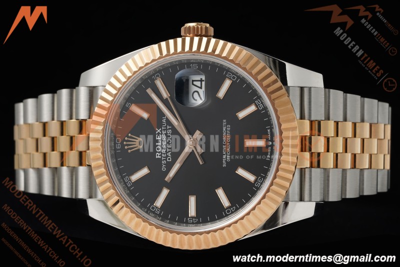 Rolex - Datejust 126331 41mm 904L Gain Weight Jub Flt RG/SS Blk/Stk ARF SH3235