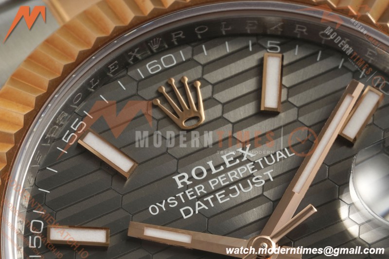 Rolex - Datejust 126331 41mm 904L Gain Weight Oys Flt RG/SS Grey/Stk ARF SH3235 | 롤렉스 - 데이트저스트 126331 41mm 904L 게인 웨이트 주브 플랫 레드/스틸 블랙/스틸 ARF SH3235