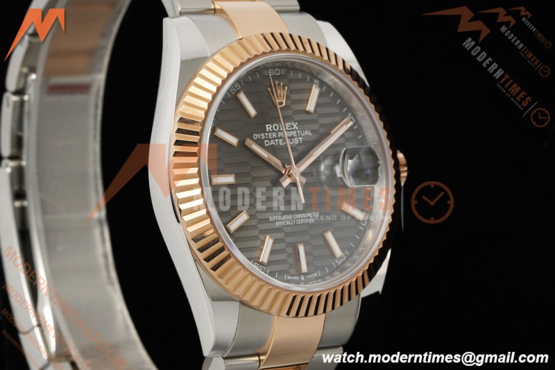 Rolex - Datejust 126331 41mm 904L Gain Weight Oys Flt RG/SS Grey/Stk ARF SH3235 | 롤렉스 - 데이트저스트 126331 41mm 904L 게인 웨이트 주브 플랫 레드/스틸 블랙/스틸 ARF SH3235