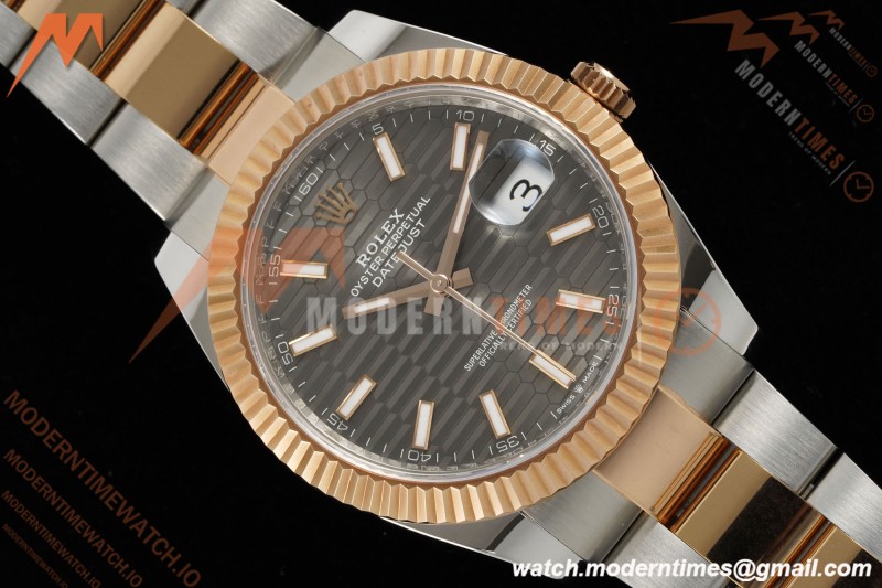 Rolex - Datejust 126331 41mm 904L Gain Weight Oys Flt RG/SS Grey/Stk ARF SH3235 | 롤렉스 - 데이트저스트 126331 41mm 904L 게인 웨이트 주브 플랫 레드/스틸 블랙/스틸 ARF SH3235