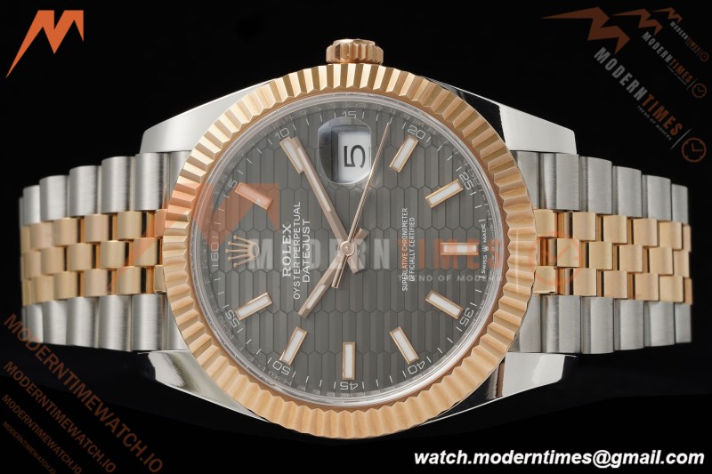 Rolex - Datejust 126331 41mm 904L Gain Weight Jub Flt RG/SS Grey/Stk ARF SH3235