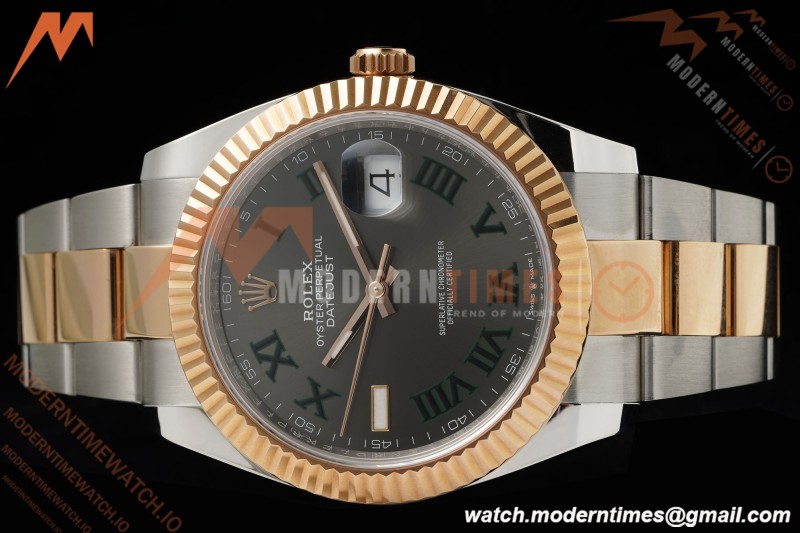 Rolex - Datejust 126331 41mm Wimbledon 904L Gain Weight Oys Flt RG/SS Grey/Rmn ARF SH3235