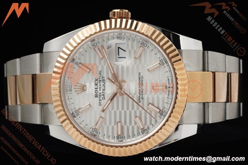 Rolex - Datejust 126331 41mm 904L Gain Weight Oys Flt RG/SS Silv/Stk ARF SH3235