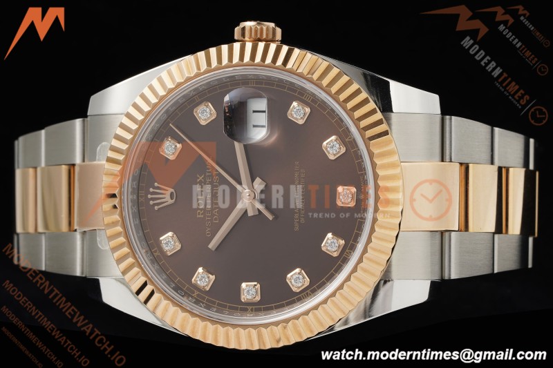 Rolex - Datejust 126331 41mm 904L Gain Weight Oys Flt RG/SS Brn/Dia ARF SH3235 | 롤렉스 - 데이트저스트 126331 41mm 904L 게인 웨이트 오이스터 퍼페츄얼 RG/SS 브라운/다이아 ARF SH3235