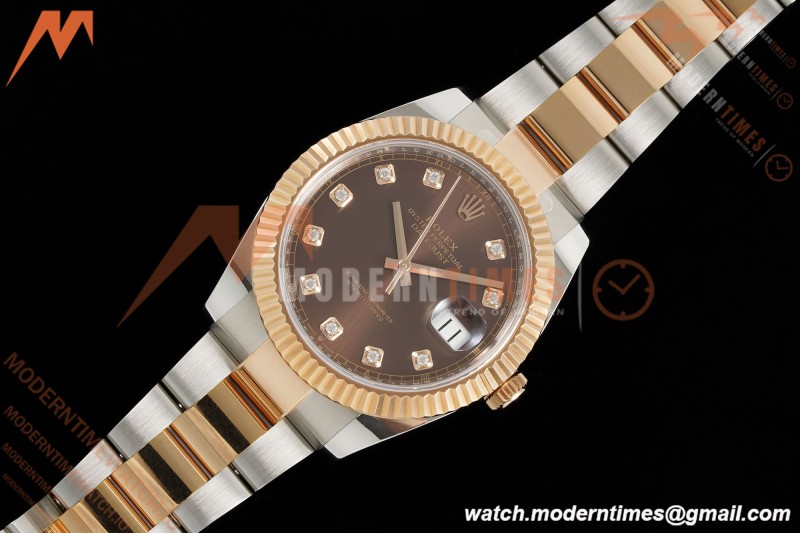 Rolex - Datejust 126331 41mm 904L Gain Weight Oys Flt RG/SS Brn/Dia ARF SH3235 | 롤렉스 - 데이트저스트 126331 41mm 904L 게인 웨이트 오이스터 퍼페츄얼 RG/SS 브라운/다이아 ARF SH3235
