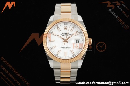 Rolex - Datejust 126331 41mm 904L Gain Weight Oys Flt RG/SS Wht/Stk ARF SH3235