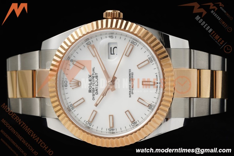 Rolex - Datejust 126331 41mm 904L Gain Weight Oys Flt RG/SS Wht/Stk ARF SH3235 | 롤렉스 - 데이트저스트 126331 41mm 904L 게인 웨이트 오이스터 퍼페츄얼 RG/SS 화이트/스틸 ARF SH3235