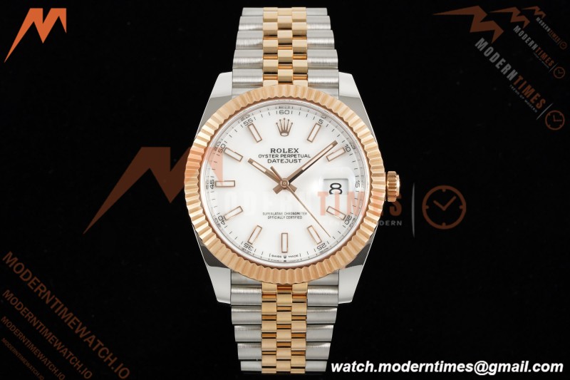 Rolex - Datejust 126331 41mm 904L Gain Weight Jub Flt RG/SS Wht/Stk ARF SH3235