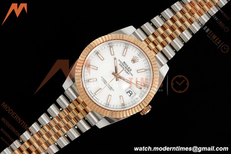 Rolex - Datejust 126331 41mm 904L Gain Weight Jub Flt RG/SS Wht/Stk ARF SH3235