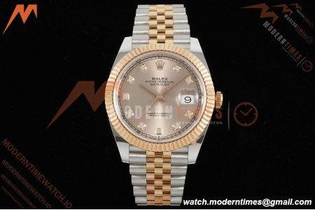 Rolex - Datejust 126331 41mm 904L Gain Weight Jub Flt RG/SS Champ/Dia ARF SH3235