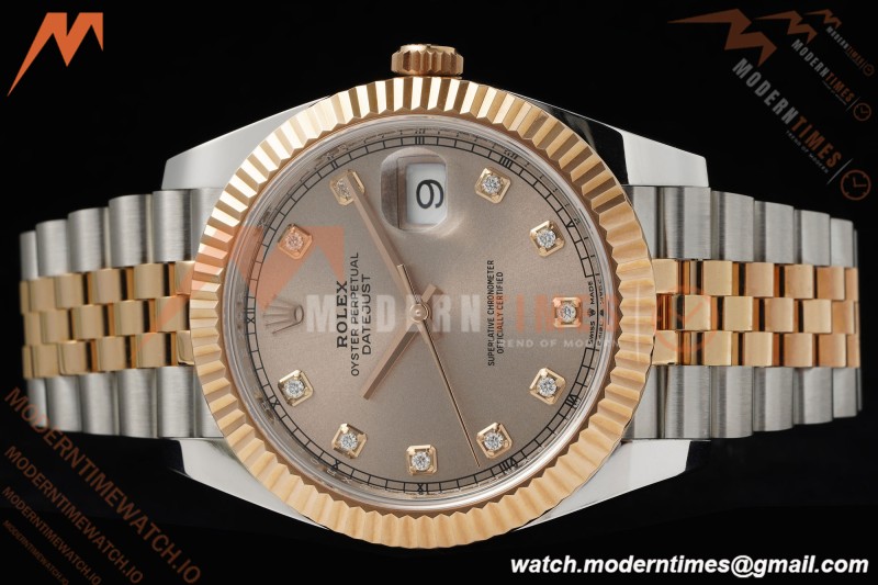 Rolex - Datejust 126331 41mm 904L Gain Weight Jub Flt RG/SS Champ/Dia ARF SH3235 | 롤렉스 - 데이트저스트 126331 41mm 904L 게인 웨이트 주브 플랫 RG/SS 챔프/다이아 ARF SH3235
