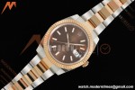 Rolex - Datejust 126331 41mm 904L Gain Weight Oys Flt RG/SS Brn/Stk ARF SH3235