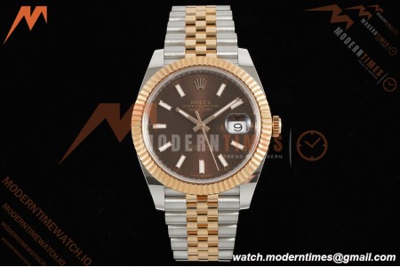 Rolex - Datejust 126331 41mm 904L Gain Weight Jub Flt RG/SS Brn/Stk ARF SH3235