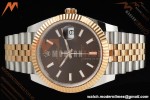 Rolex - Datejust 126331 41mm 904L Gain Weight Jub Flt RG/SS Brn/Stk ARF SH3235