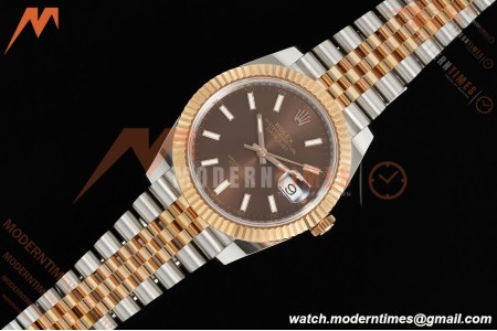 Rolex - Datejust 126331 41mm 904L Gain Weight Jub Flt RG/SS Brn/Stk ARF SH3235