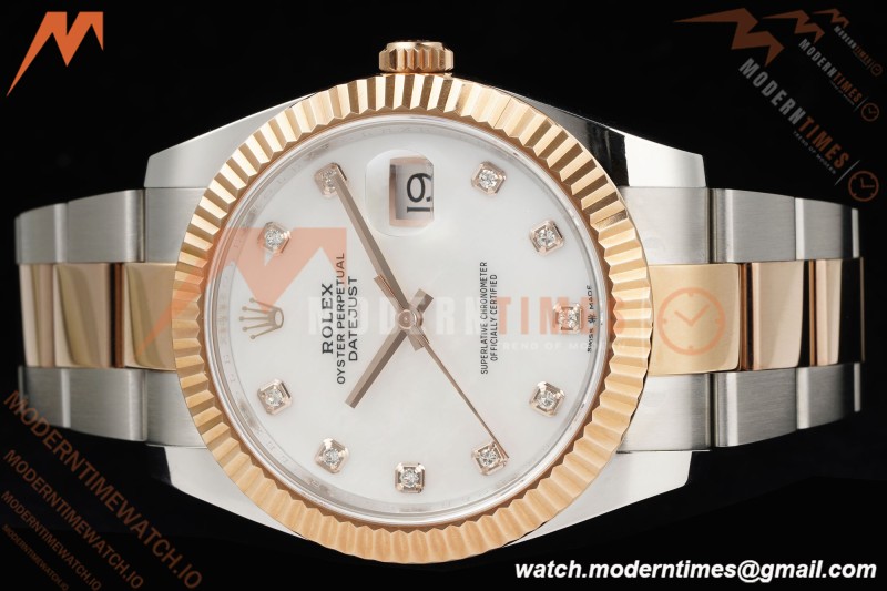 Rolex - Datejust 126331 41mm 904L Gain Weight Oys Flt RG/SS W-Mop/Dia ARF SH3235