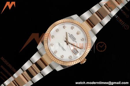 Rolex - Datejust 126331 41mm 904L Gain Weight Oys Flt RG/SS W-Mop/Dia ARF SH3235