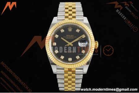 Rolex - Datejust 126333 41mm 904L Gain Weight Jub Flt YG/SS Blk/Dia ARF SH3235