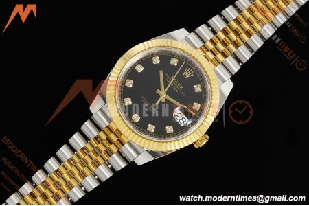 Rolex - Datejust 126333 41mm 904L Gain Weight Jub Flt YG/SS Blk/Dia ARF SH3235