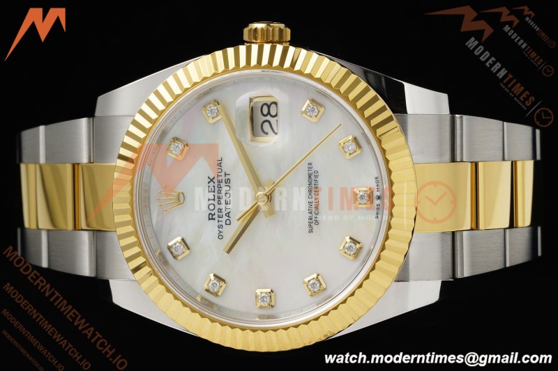 Rolex - Datejust 126333 41mm 904L Gain Weight Oys Flt YG/SS W-Mop/Dia ARF SH3235