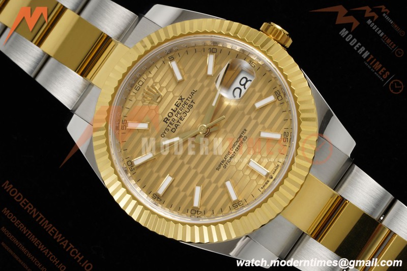 Rolex - Datejust 126333 41mm 904L Gain Weight Oys Flt YG/SS G-Wave/Stk ARF SH3235