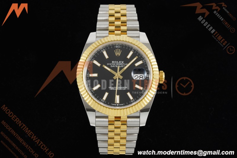 Rolex - Datejust 126333 41mm 904L Gain Weight Jub Flt YG/SS Blk/Stk ARF SH3235 | 롤렉스 - 데이트저스트 126333 41mm 904L 게인 웨이트 주브 플랫 YG/SS 실버/스틸 ARF SH3235