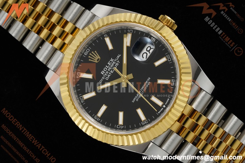 Rolex - Datejust 126333 41mm 904L Gain Weight Jub Flt YG/SS Blk/Stk ARF SH3235 | 롤렉스 - 데이트저스트 126333 41mm 904L 게인 웨이트 주브 플랫 YG/SS 실버/스틸 ARF SH3235