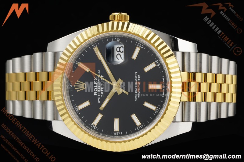 Rolex - Datejust 126333 41mm 904L Gain Weight Jub Flt YG/SS Blk/Stk ARF SH3235 | 롤렉스 - 데이트저스트 126333 41mm 904L 게인 웨이트 주브 플랫 YG/SS 실버/스틸 ARF SH3235