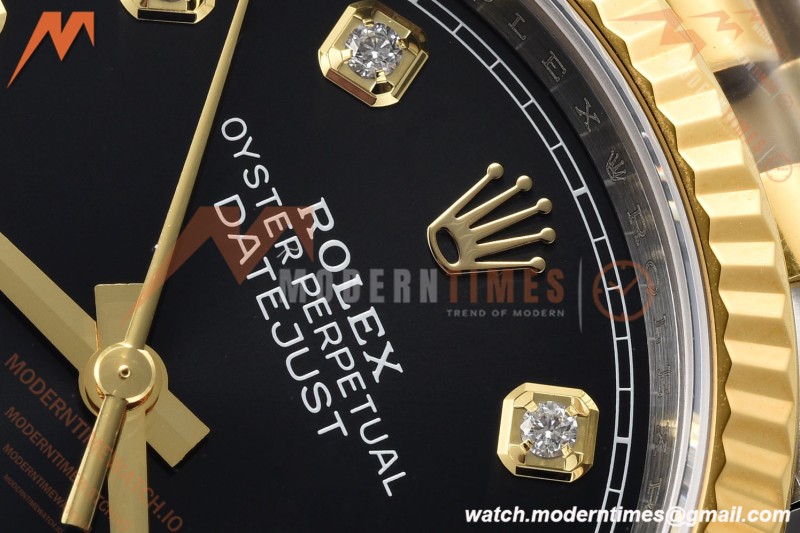 Rolex - Datejust 126233 36mm Jub Flt 904L YG/SS Blk/Dia VSF VS3235 | 롤렉스 - 데이트저스트 126233 36mm 주브 플랫 904L YG/SS 블랙/다이아 VSF VS3235