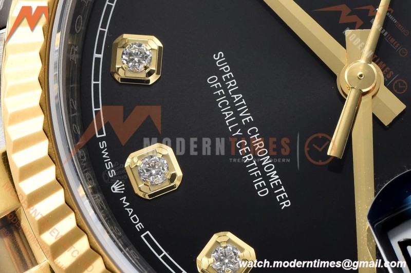 Rolex - Datejust 126233 36mm Jub Flt 904L YG/SS Blk/Dia VSF VS3235 | 롤렉스 - 데이트저스트 126233 36mm 주브 플랫 904L YG/SS 블랙/다이아 VSF VS3235
