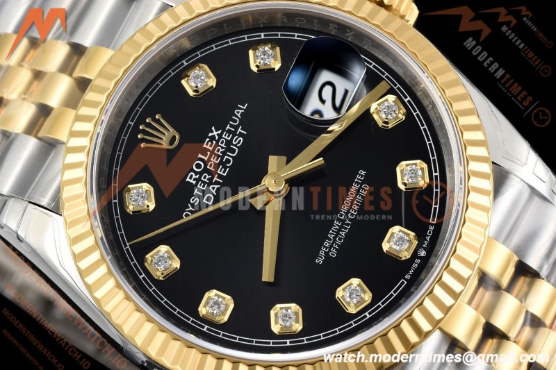 Rolex - Datejust 126233 36mm Jub Flt 904L YG/SS Blk/Dia VSF VS3235 | 롤렉스 - 데이트저스트 126233 36mm 주브 플랫 904L YG/SS 블랙/다이아 VSF VS3235
