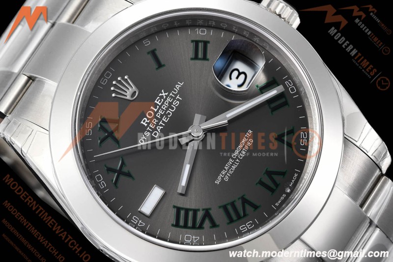 Rolex - Datejust 126334 41mm Wimbledon Oys Flt 904L SS/SS Grey/Rmn VSF VS3235