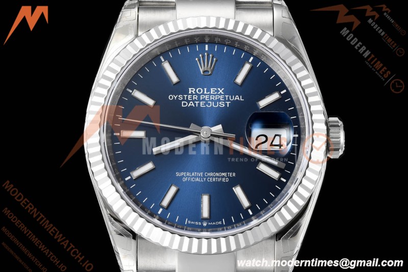 Rolex - Datejust 126234 36mm Oys Flt 904L SS/SS Blu/Stk VSF VS3235