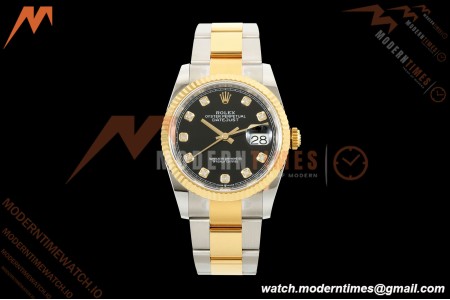 Rolex - Datejust 126233 36mm Oys Flt 904L YG/SS Blk/Dia ARF SH3235