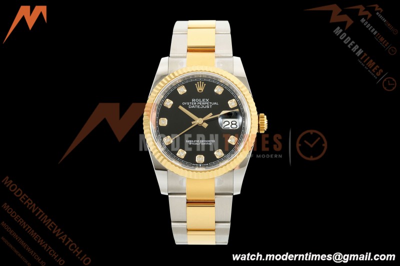 Rolex - Datejust 126233 36mm Oys Flt 904L YG/SS Blk/Dia ARF SH3235