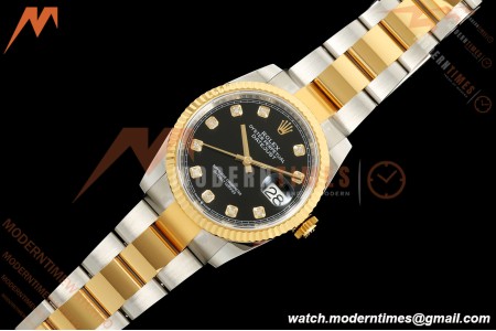 Rolex - Datejust 126233 36mm Oys Flt 904L YG/SS Blk/Dia ARF SH3235