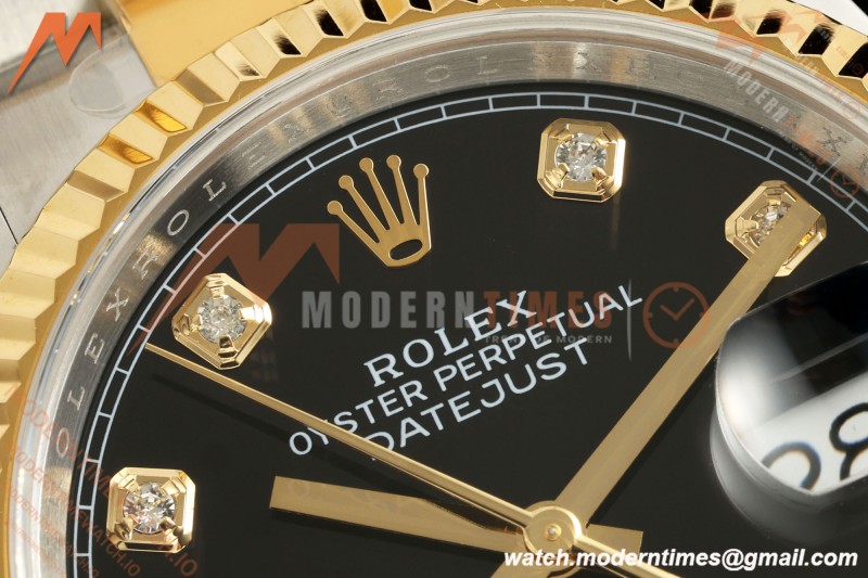 Rolex - Datejust 126233 36mm Oys Flt 904L YG/SS Blk/Dia ARF SH3235