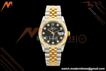 Rolex - Datejust 126233 36mm Jub Flt 904L YG/SS Blk/Dia ARF SH3235