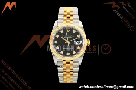 Rolex - Datejust 126233 36mm Jub Flt 904L YG/SS Blk/Dia ARF SH3235