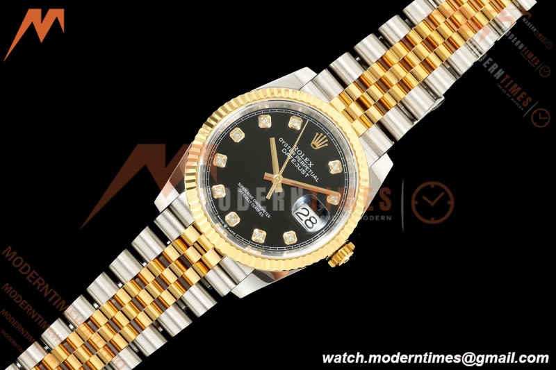 Rolex - Datejust 126233 36mm Jub Flt 904L YG/SS Blk/Dia ARF SH3235