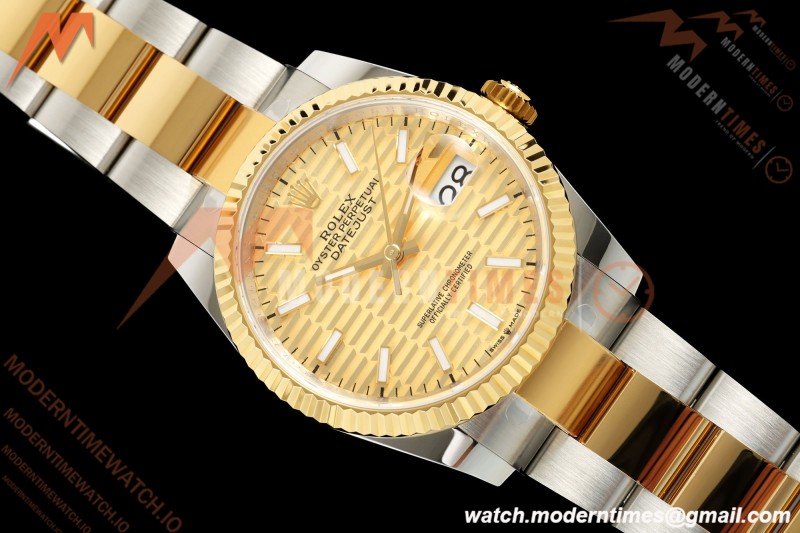 Rolex - Datejust 126233 36mm Oys Flt 904L YG/SS G-Wave/Stk ARF SH3235