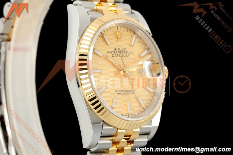 Rolex - Datejust 126233 36mm Jub Flt 904L YG/SS G-Wave/Stk ARF SH3235
