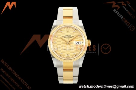 Rolex - Datejust 126233 36mm Oys Flt 904L YG/SS G-Wave/Dia ARF SH3235