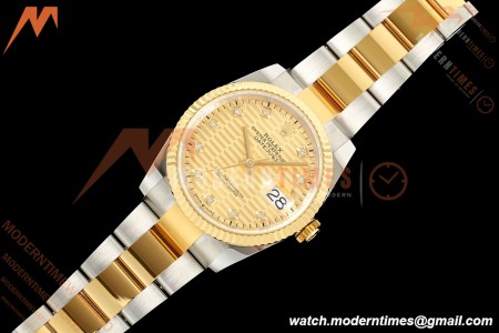 Rolex - Datejust 126233 36mm Oys Flt 904L YG/SS G-Wave/Dia ARF SH3235