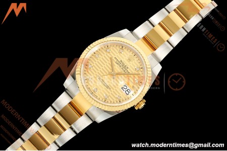 Rolex - Datejust 126233 36mm Oys Flt 904L YG/SS G-Wave/Dia ARF SH3235